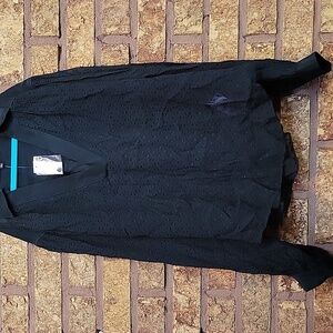 Madewell Sheer V-Neck Blouse Black Size Medium NWT